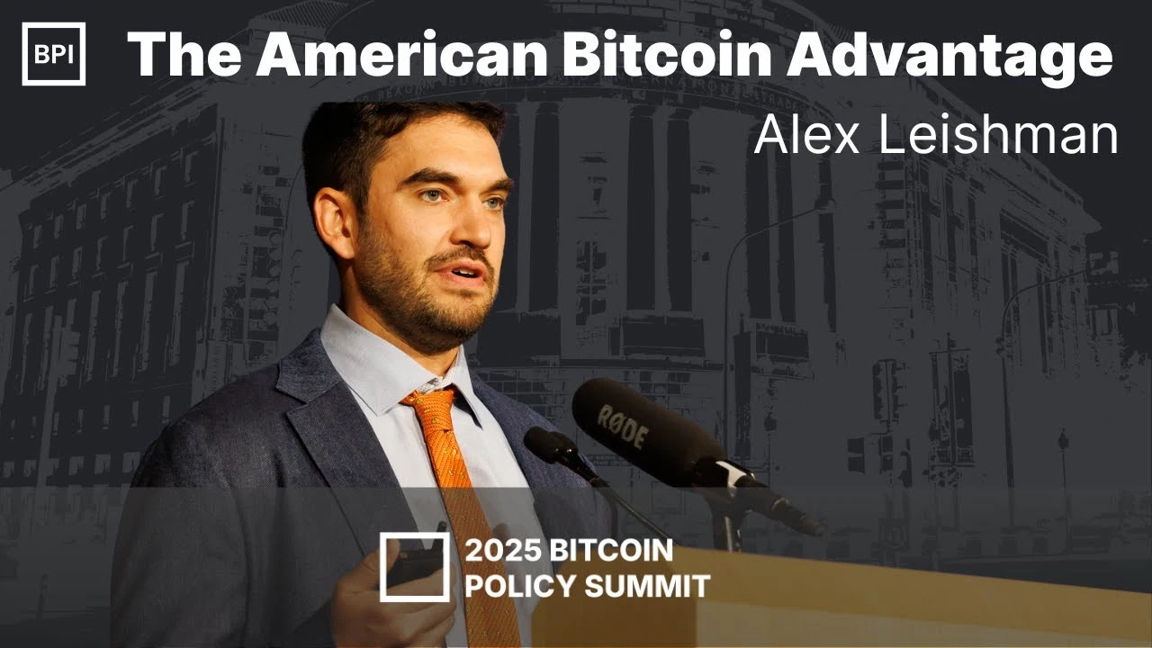 Alex Leishman at the 2025 Bitcoin Policy Summit